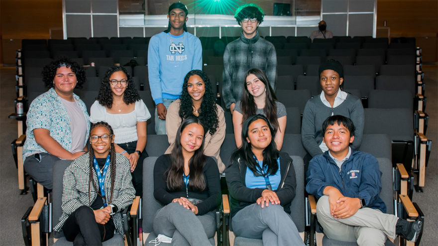 11 High school students gather as part of UCSF's CURE Internship program
